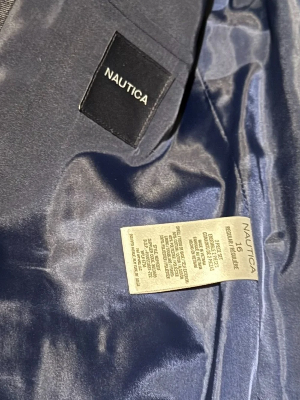 Nautica Boys Blue Suit Set Blazer Pants Formal Wedding NWT Size 16 Teen Suit